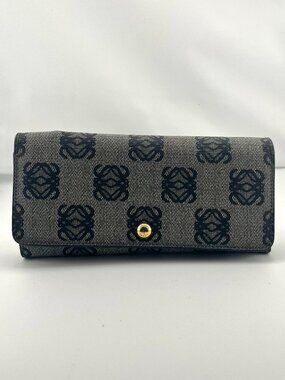 Loewe Anagram Long Bifold Wallet Dark Grey/Black